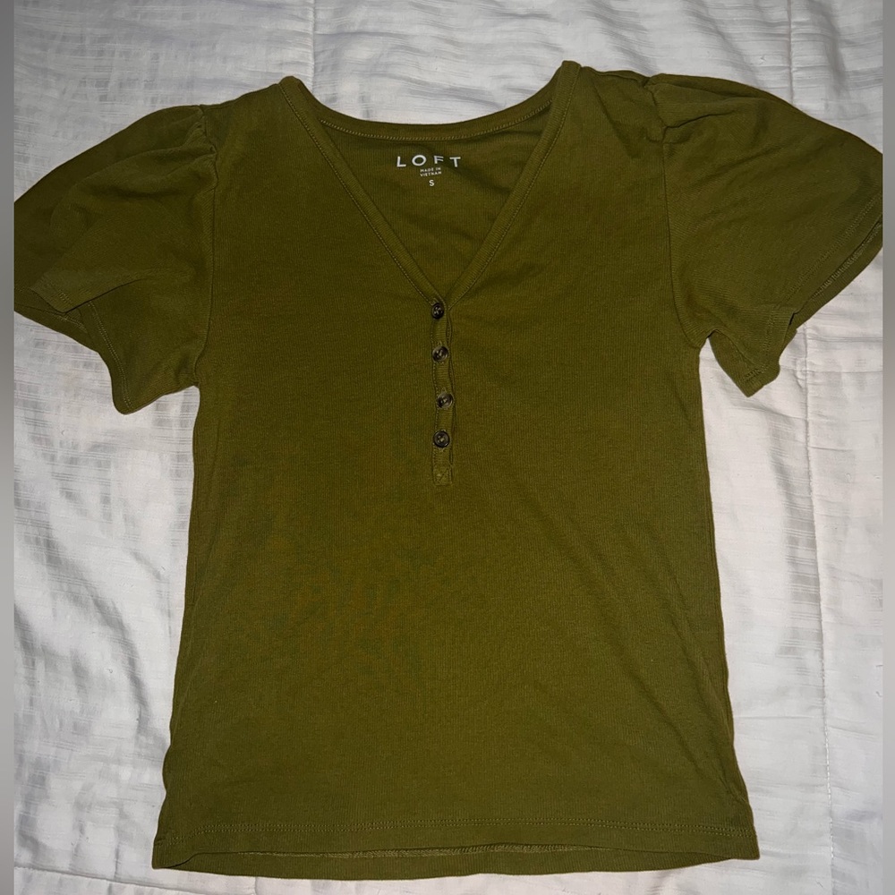 LOFT size small green top